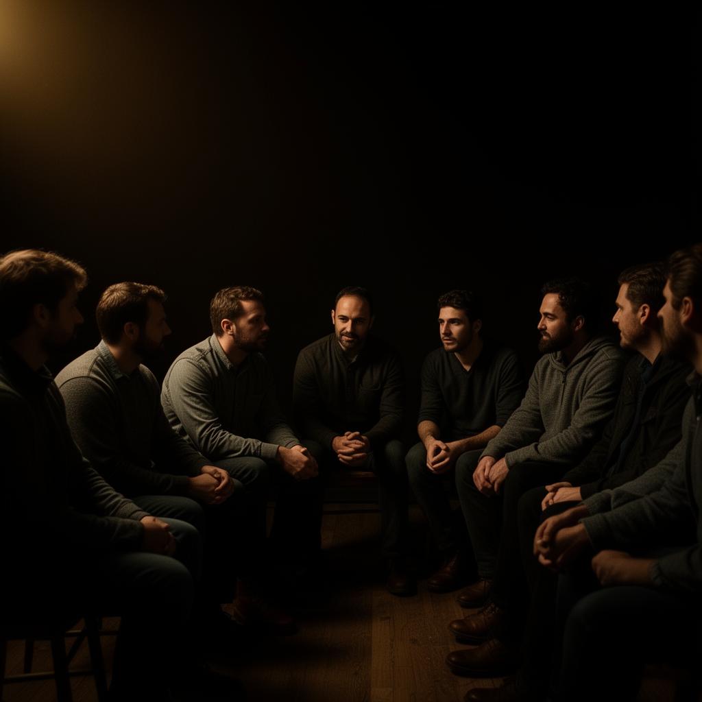 A small group of men gathered in honest conversation